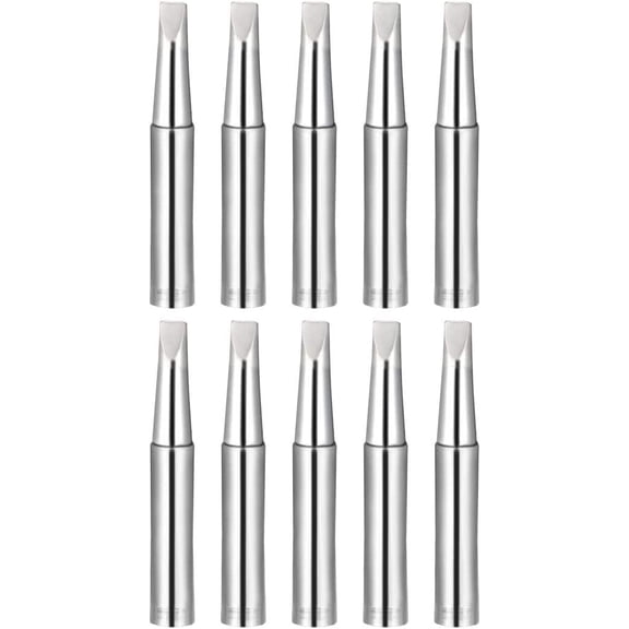 Soldering Iron Tips 4mm x 6.5mm Flat Edge Replacement for Solder Station Tip 900M-T-3.2D Silver 10pcs