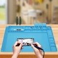 thumbnail image 1 of Soldering Mat 17.7inch Heat Resistant Silicone Repair Mat Reusable Electronics Work Mat Multi Purpose Work Station Pad for Electronic Soldering Iron Phone Repair, 1 of 10