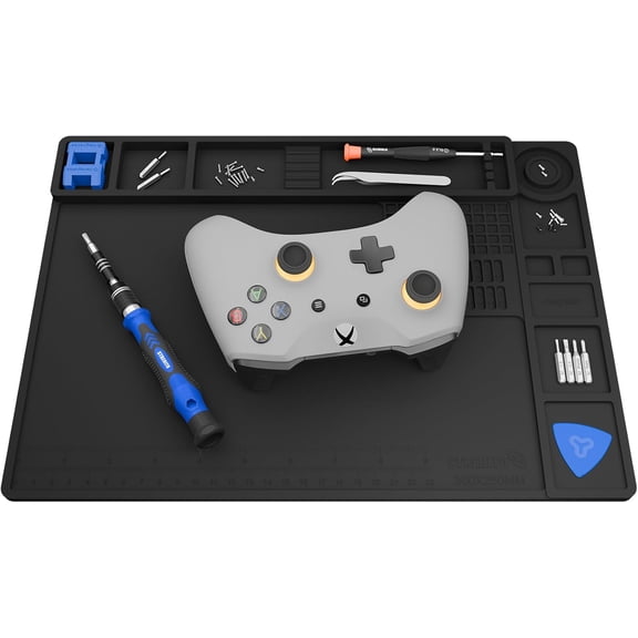 Soldering Mat Electronics Repair Mat, Silicone Work Mat Heat Resistant 932  F, Magnetic Mat for Screws and Tools, Solder Mat Silicone Pad for Watch, Phone, Eyeglass, Knife, Size 13.8 "x 9.9"