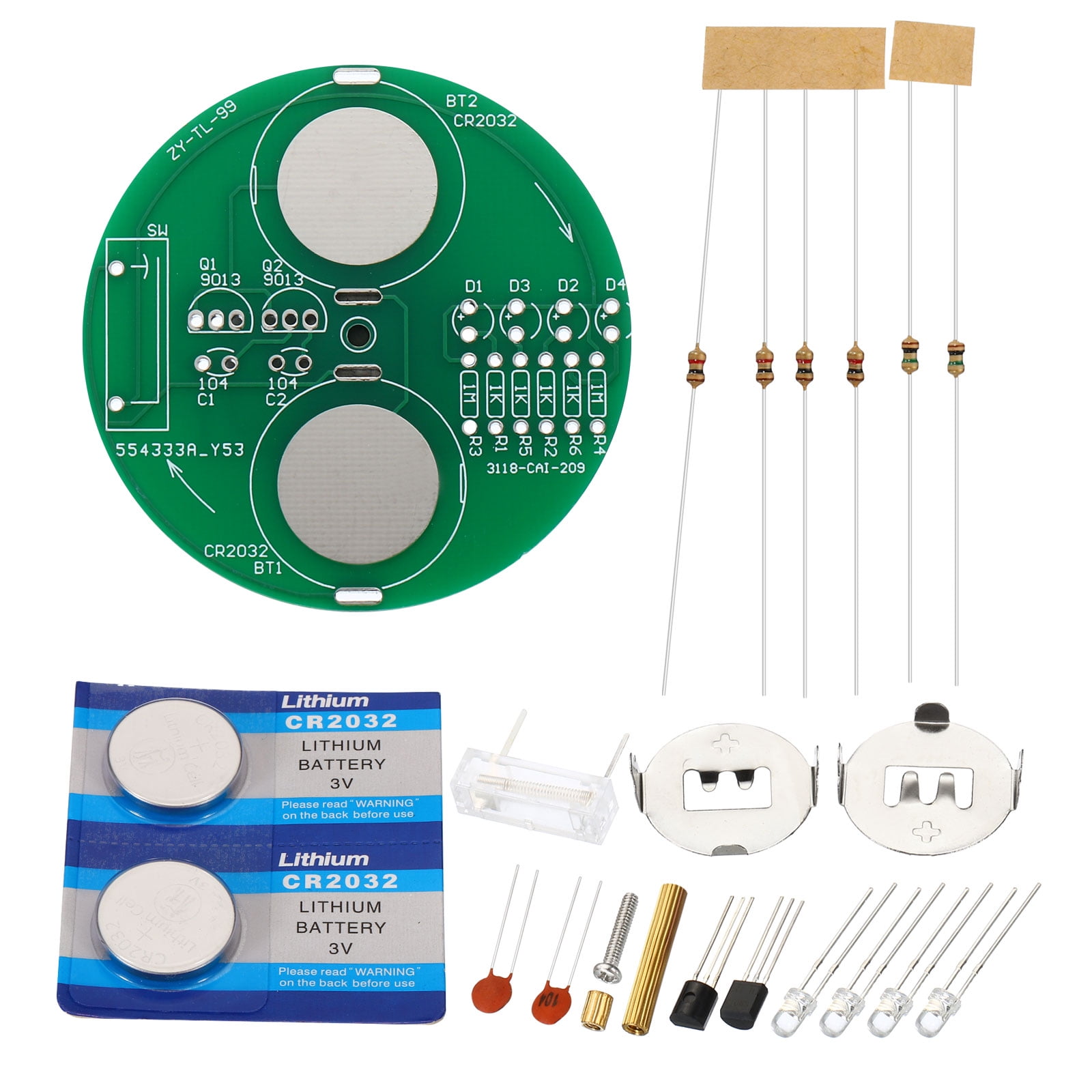 Soldering Practice Board, 4 Set Electronics Kit Prototype PCB Board DIY Welding Circuit LED