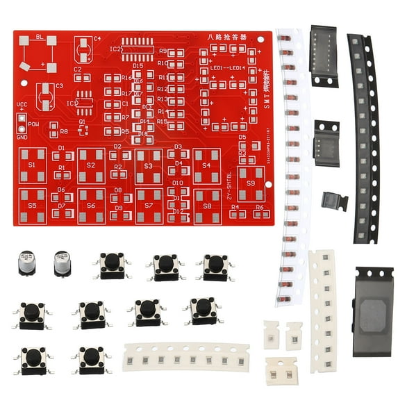Soldering Practice Board, Electronics Kit Prototype PCB Board Welding Circuit 8 channel Digital, 6V