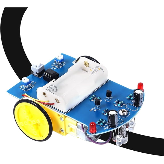 Soldering Practice Kit, TT Motor Line Following Robot Car Kit Beginners DIY Smart Car Solder Project Kit for School STEM Education, Learning Electronic Toys for 10+ Years Old Boys Girls