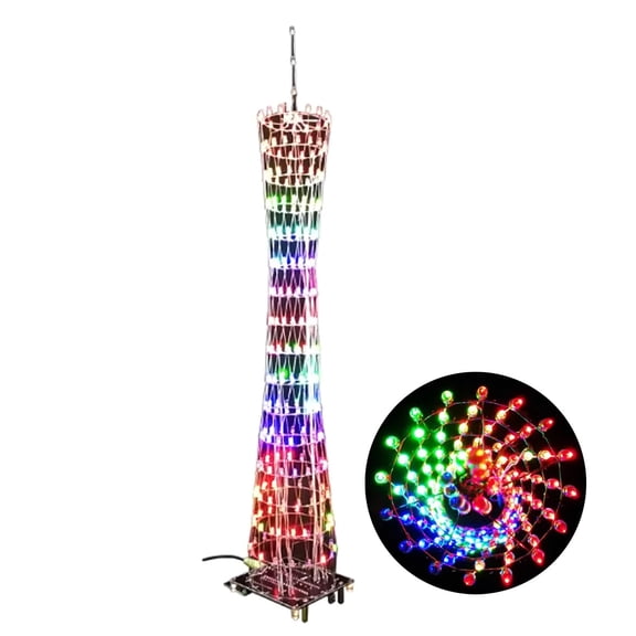 Soldering Practice Kit with LED Electronic Tower - DIY Electronics Project for Students & Learners