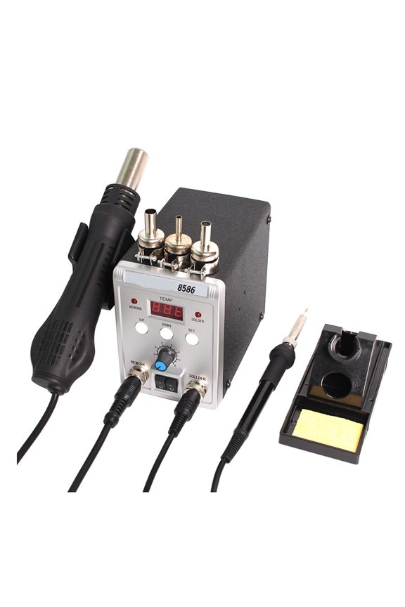 Soldering Station 8586 760W 2 In 1 Digital Display SMD Rework Hot Air Gun Solder Iron ESD Welding Desoldering Repair Tools ,High Temperature Resistant
