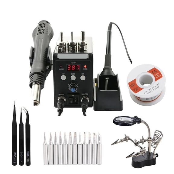 Soldering Station Digital Display Rework 2 In 1 Hot Air Gun Electric Solder Iron Welding Desoldering Repair Tools ,High Temperature Resistant
