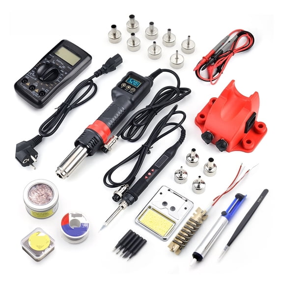 Soldering Station LCD Digital Display 2 In 1,Hot Air Gun Rework Welding Station,Welding Repair Tools