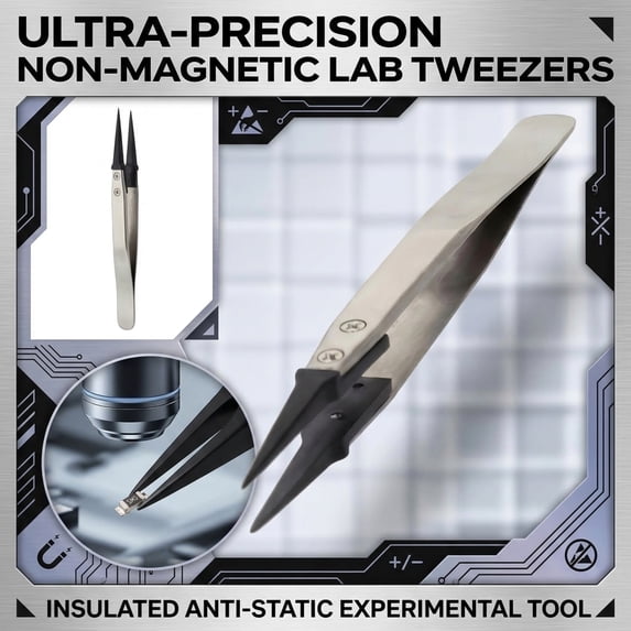 Soldering Tweezers, Stainless Steel, Pointed Plastic Tips, Jewelry Making, Jewelry Safe, Soldering, Craft Work, Non-Magnetic, 5inLength, 1 Pc