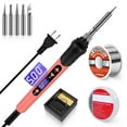 thumbnail image 1 of Soldering iron, 120W Soldering Gun, 9-in-1 Soldering Kit LCD Adjustable Temperature 392-932℉ & Thermostatic Design, Soldering Iron Kit with 5PCS Soldering Tips, Wire,Sponge,Flux, 1 of 7
