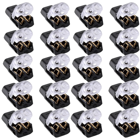 Solderless 2-Pin LED Wire Connectors with Locking Buckle, Quick Splice Lever Wire Terminal for 22-18 AWG, No Stripping Tool for Lights, Appliances, Pack of 20, By Preplabs