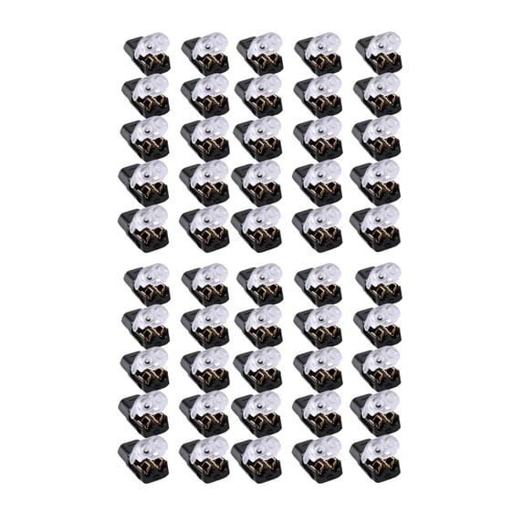 Solderless 2-Pin LED Wire Connectors with Locking Buckle, Quick Splice Lever Wire Terminal for 22-18 AWG, No Stripping Tool for Lights, Appliances, Pack of 50, By Preplabs