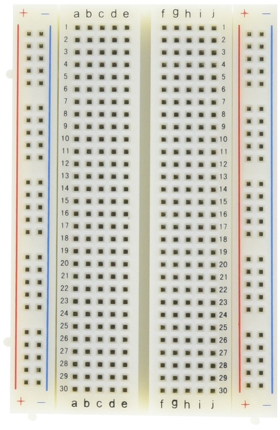 Solderless Breadboard, 400 Tie-Points, 2 Power Rails, 3.3 x 2.1 x 0.3 Inches