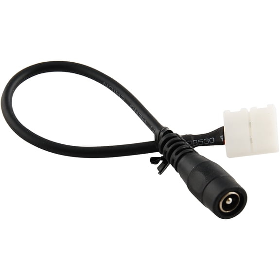 Solderless Female Barrel Power Connector for 10mm 5050 LED Strip Light, 5.5mm 2.1mm (50-Pack)