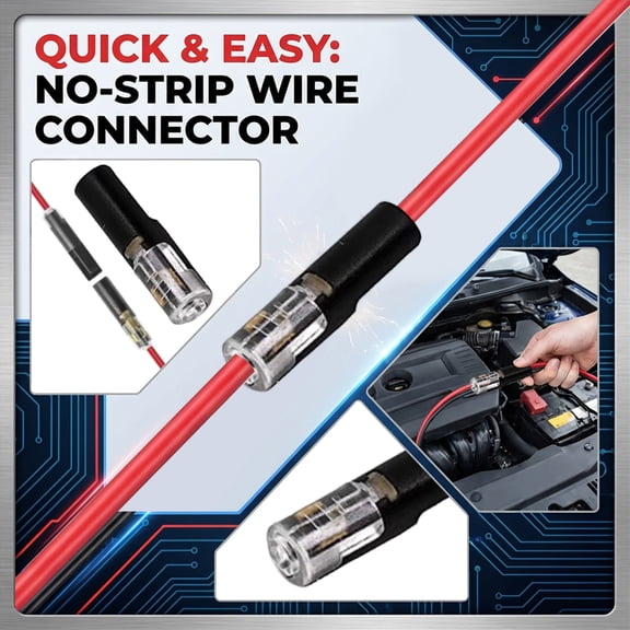 Solderless Quick Splice Wire Connectors Tool-Free Plug-in Terminal for Low Voltage LED Strip Automotive Wiring 20-24 AWG