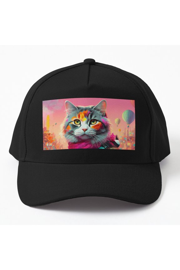 Soldier Cat 2 Baseball Hat, Numbered Military Feline Character Graphic Design, Classic Cap