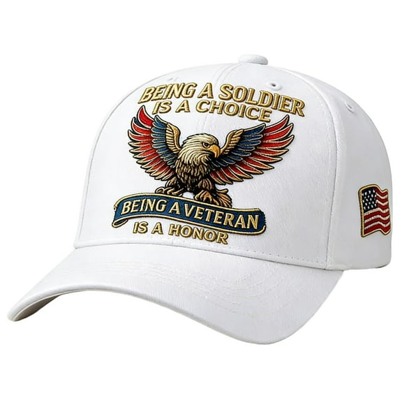Being a Soldier Is a Choice Being a Veteran Is an Honor Hat, US Veteran Patriotic Baseball Cap with Bald Eagle Embroidery, Adjustable Military Veteran Hat