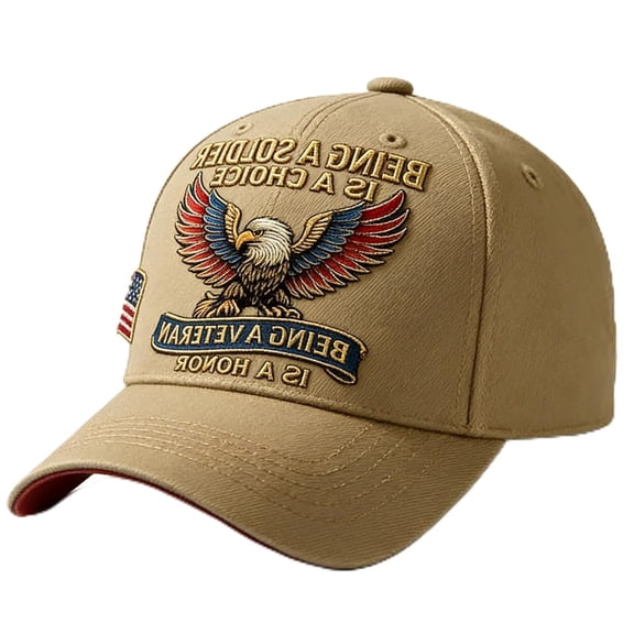 Being a Soldier Is a Choice Being a Veteran Is an Honor Hat, US Veteran Patriotic Baseball Cap with Bald Eagle Embroidery, Adjustable Military Veteran Hat