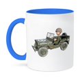 thumbnail image 1 of 3dRose, Soldier Driving a Military Truck, 15oz Two-Tone Blue Mug, 1 of 7