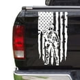 thumbnail image 1 of Soldier Enlisted Man Fighter U.S. Army USAF USMC Distressed American USA US Flag Truck Tailgate Vinyl Decal Fits Most Pickup Trucks - Veteran Retired Military Sticker (11" x 20", Matte White), 1 of 8