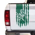 thumbnail image 1 of Soldier Enlisted Man Fighter U.S. Army USMC USAF Distressed American USA US Flag Truck Tailgate Vinyl Decal Fits most Pickup Trucks Military Sticker Veteran Retired (11" x 20", Forest Green), 1 of 8
