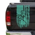 thumbnail image 1 of Soldier Enlisted Man Fighter U.S. Army USMC USAF Distressed American USA US Flag Truck Tailgate Vinyl Decal Fits most Pickup Trucks Military Sticker Veteran Retired (11" x 20", Mint), 1 of 8