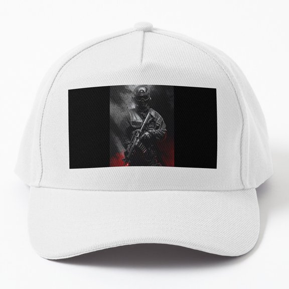 Soldier Fire Baseball Hat, Military Flame Character Graphic Design, Classic Cap