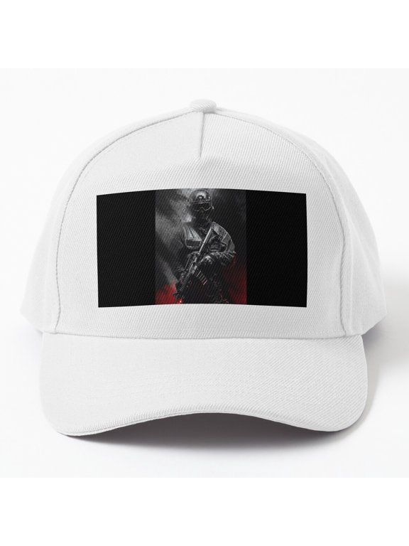 Soldier Fire Baseball Hat, Military Flame Character Graphic Design, Classic Cap