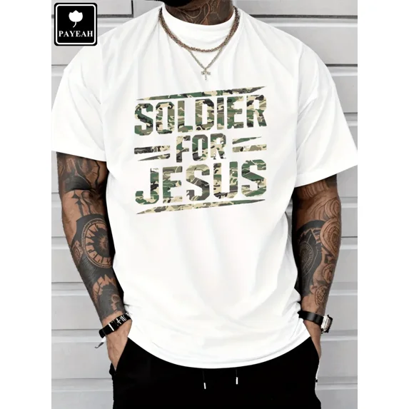 Soldier For Jesus Christian T-Shirt For Summer 100% Heavy Cotton T Shirt
