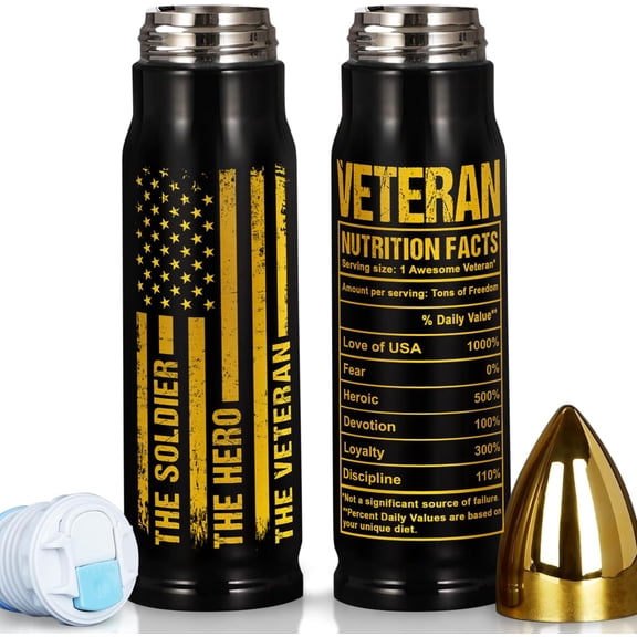 The Soldier The Hero The Veteran 17Oz Tumbler, Military Travel Bullet Tumbler, Gift For Veterans Day Tumbler - Christmas, Birthday, Veteran Day Gifts For Men, Him, Navy, Army, Air Force, Marine Corps