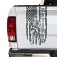 thumbnail image 1 of Soldier Retired Enlisted Man Veteran Fighter U.S. Army USAF USMC Distressed American USA US Flag Truck Tailgate Vinyl Decal Fits Most Pickup Trucks - Military Sticker (11" x 20", Dark Gray), 1 of 8