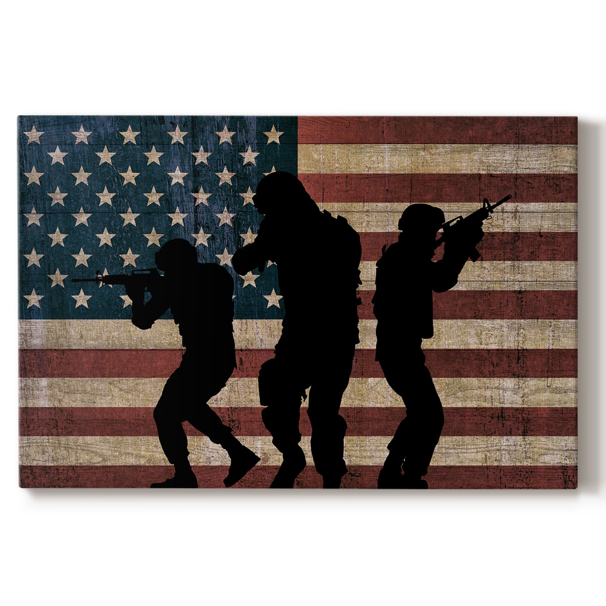 Soldier Sillhouette with US Flag