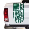 thumbnail image 1 of Soldier Veteran Enlisted Man Retired Fighter U.S. Army USAF USMC Distressed American USA US Flag Truck Tailgate Vinyl Decal Fits Most Pickup Trucks - Military Sticker (11" x 20", Forest Green), 1 of 8