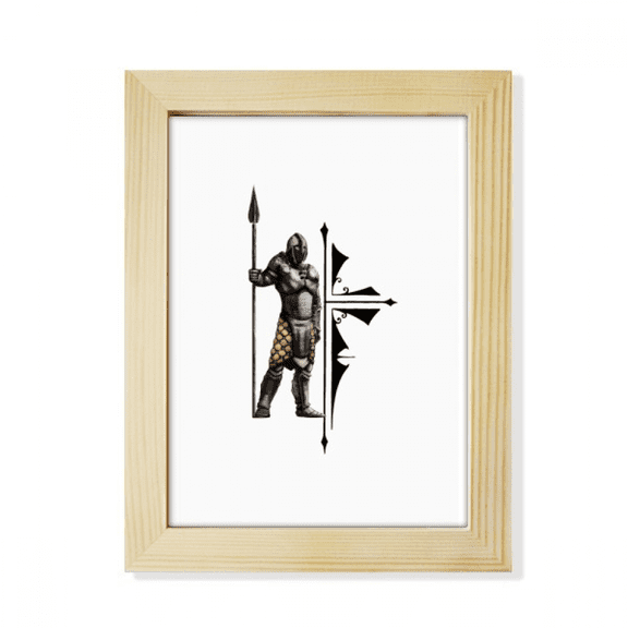 Soldier Weapons Guard Shelf Desktop Adorn Photo Frame Display Art Painting Wooden
