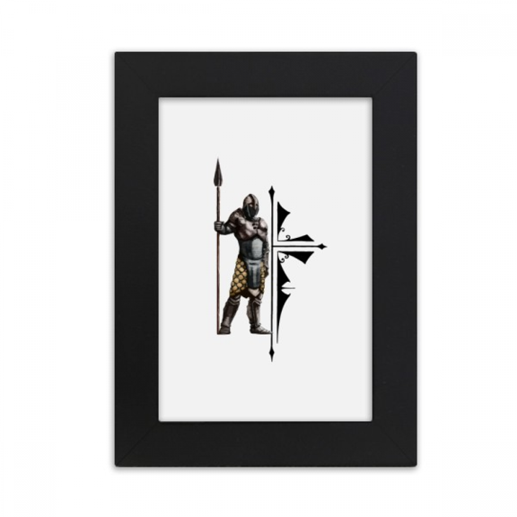 Soldier Weapons Guard Shelf Desktop Photo Frame Picture Display Art Painting Exhibit