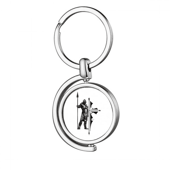 Soldier Weapons Guard Shelf Rotating Keychain Metal Keyring Holder