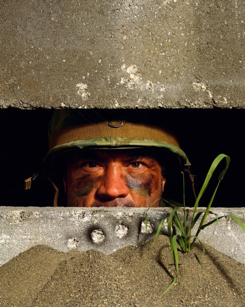 Soldier in bunker Canvas Art - Stocktrek Images (25 x 31)