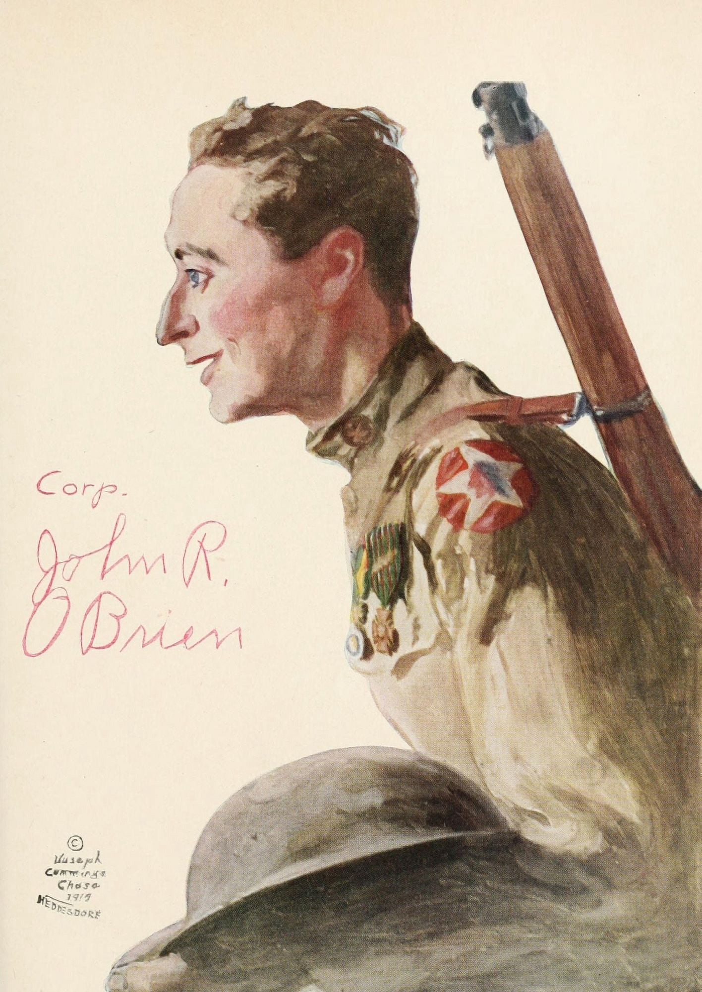 Soldiers All 1920 Corp John R OBrien Canvas Art - J Cummings Chase (18 x 24)
