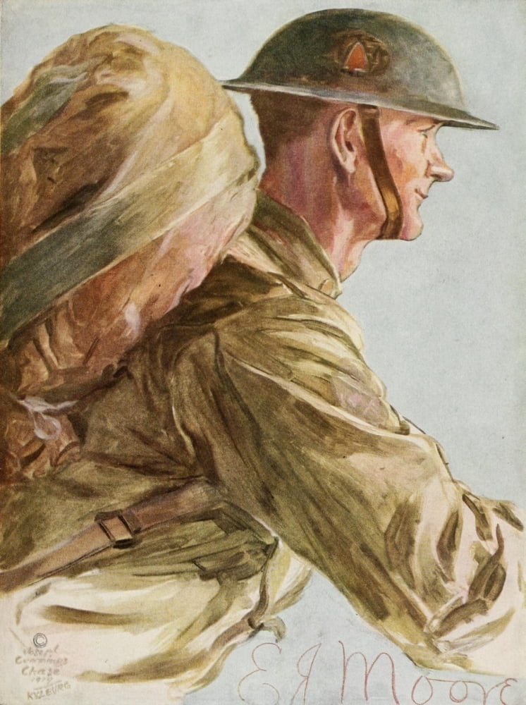 Soldiers All 1920 EJ Moore Master Signal Electrician Canvas Art - J Cummings Chase (18 x 24)