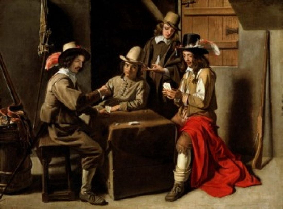 Soldiers Playing Cards (Soldats Jouant aux Cartes) Louis Le Nain (c 1593-1648French) Institute of Fine Art Birmingham Canvas Art - Louis Le Nain (24 x 36)