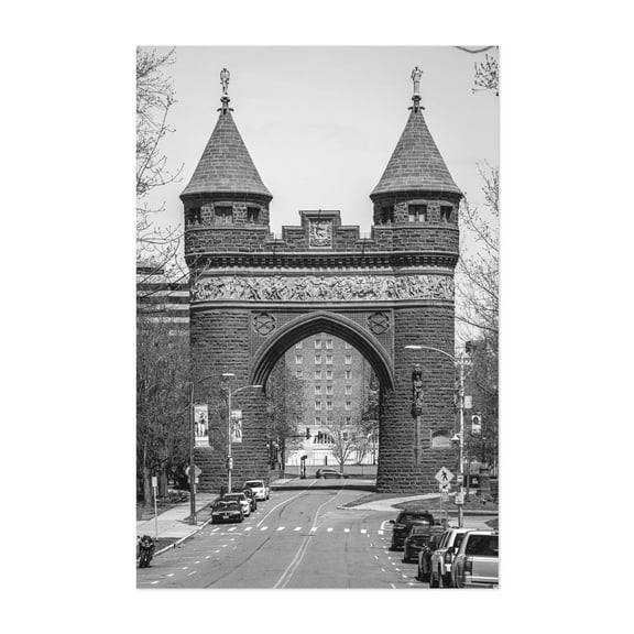 Soldiers & Sailors Memorial Arch, Hartford B&W - Hartford Connecticut Photography Unframed Wall Art Print 5 x 7 inches