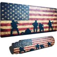 thumbnail image 1 of Soldiers on USA Flag Gaming Mouse Pad Large Mouse Mat XL Desk Mat Extended Mouse Mat Non-Slip Laptop Computer Keyboard Mouse Pad for Office & Home 31.5x11.8 Inch, 1 of 6