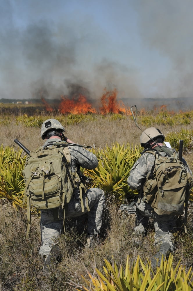Soldiers call in information during Exercise Atlantic Strike in Florida Canvas Art - Stocktrek Images (23 x 34)