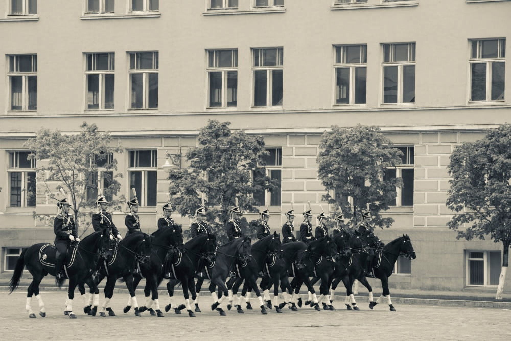 Soldiers of the Presidential Regimental Cavalry Kremlin Moscow Russia Canvas Art - Panoramic Images (27 x 9)