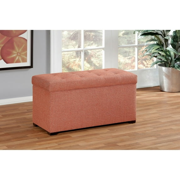 Sole Designs Angela by Upholstered Storage Ottoman Bench ParisStorm
