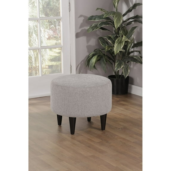 Sole Designs Sophia by Upholstered Round Ottoman Graphite Grey