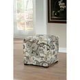 thumbnail image 1 of Sole Designs Tami by  Upholstered Square Storage Ottoman Grey Floral, 1 of 5