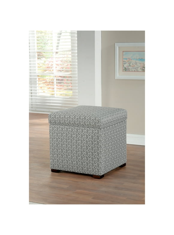 Sole Designs Tami by  Upholstered Square Storage Ottoman Grey Geometric