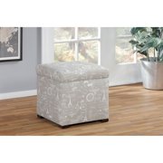 Sole Designs Tami by Upholstered Square Storage Ottoman ParisEcru