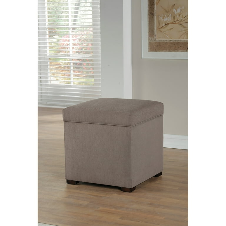 Sole Designs Tami by Upholstered Square Storage Ottoman Taupe