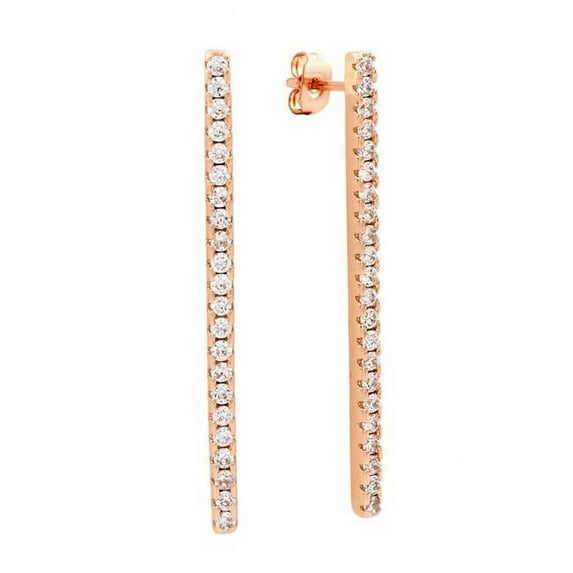 Sole Du Soleil SDS10717EO Lily Collection Womens 18k Rose Gold Plated Bar Drop Fashion Earrings