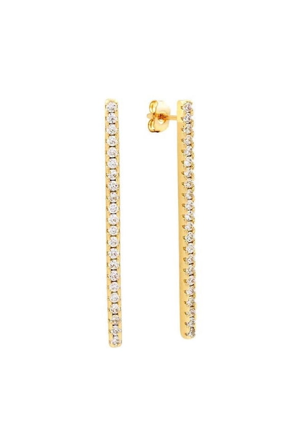 SDS10719EO Lily Collection Womens 18k Yellow Gold Plated Bar Drop Fashion Earrings